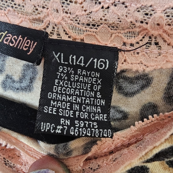 Mary Kate and Ashley Top Juniors Youth XL 14-16 Leopard Brown Tan Stretchy Soft - Picture 6 of 8